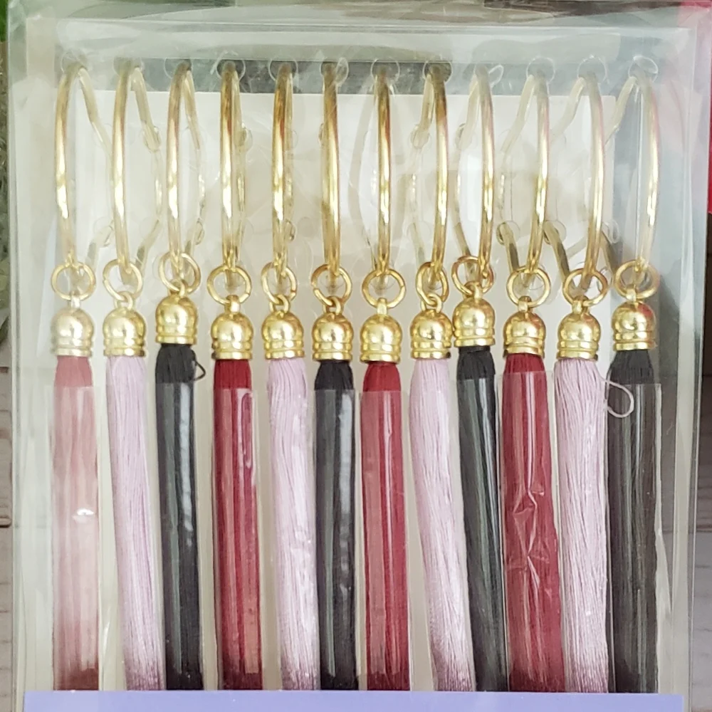 Wild Sage Erica Tassel Shower Hooks NWT in Box